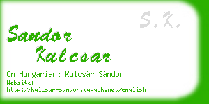 sandor kulcsar business card